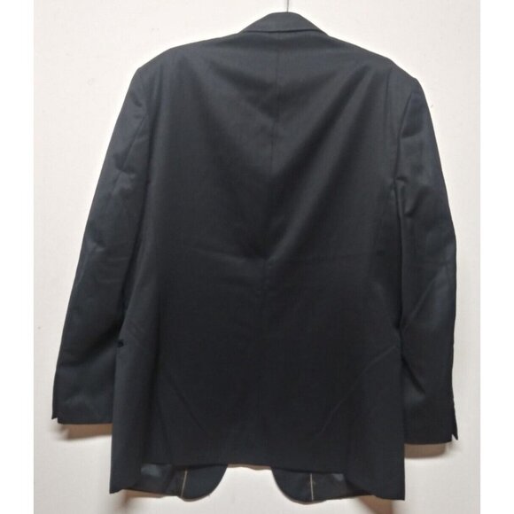 Cianni Cellini Mens 40R Blazer Sport Coat Jacket Super Gab 110's 100% Wool Black - Picture 2 of 15